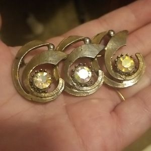 Vintage LIDZ art deco rhinestone brooch PM 873